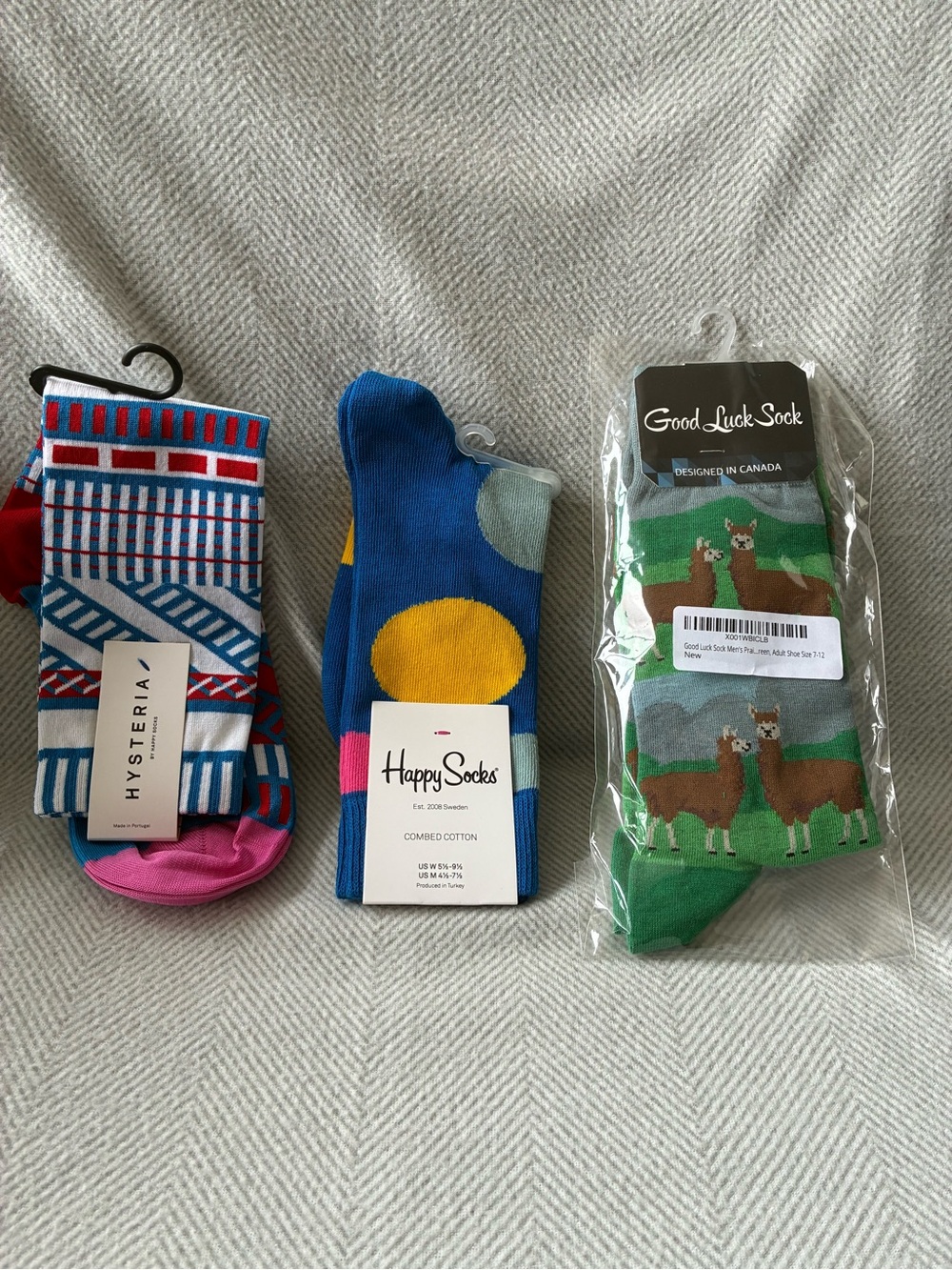 Lot of 3 pairs of new colorful novelty/designer socks